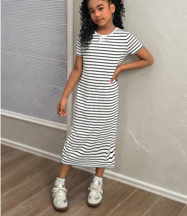 GIRLs Casual Stripes Fashion Dress