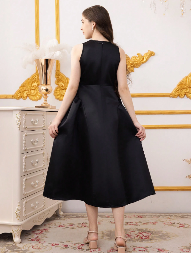 Pearly Satin Detailed Dress