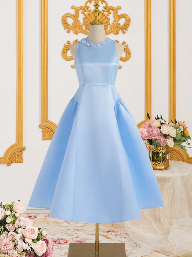 Pearly Satin Detailed Dress