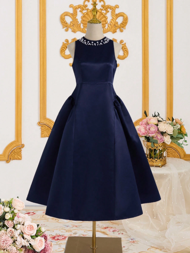 Pearly Satin Detailed Dress