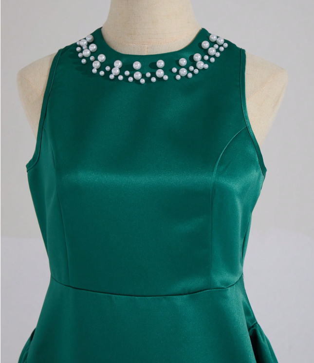 Pearly Satin Detailed Dress