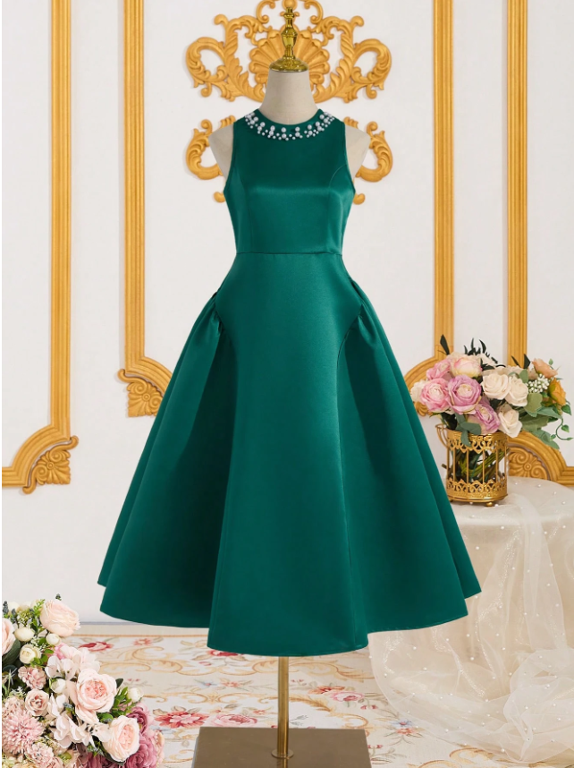 Pearly Satin Detailed Dress