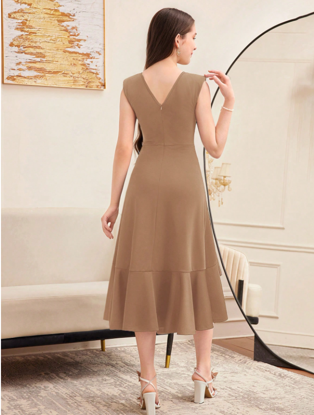 Gathered Ruffle Dress