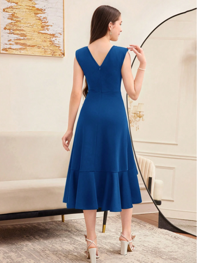 Gathered Ruffle Dress