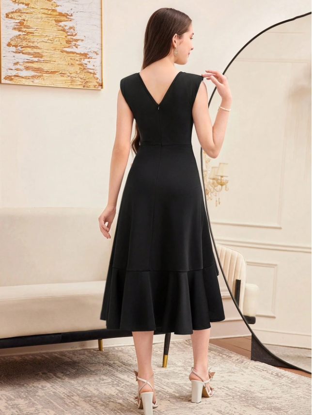 Gathered Ruffle Dress