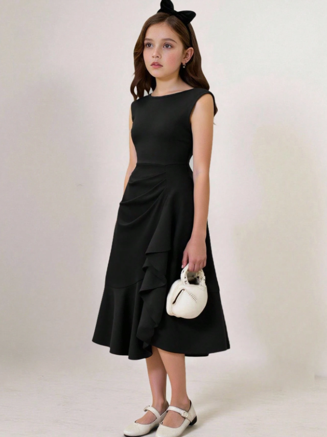 Gathered Ruffle Dress