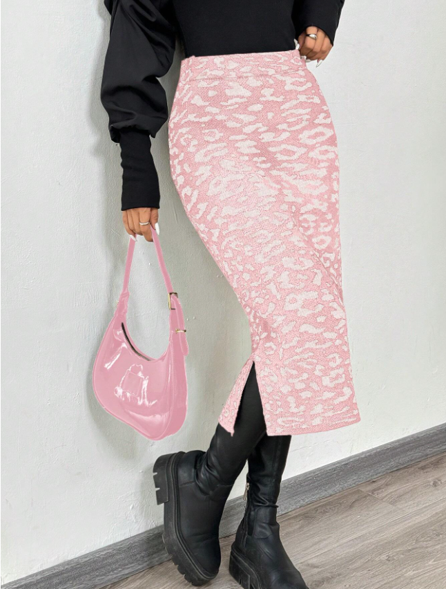 Animal Print Plush Skirt