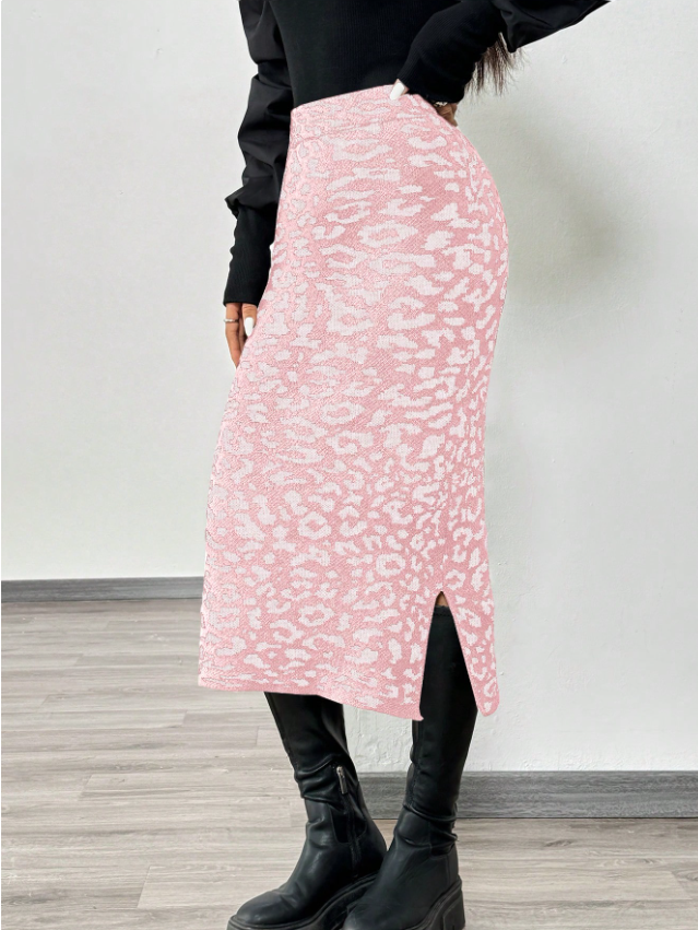 Animal Print Plush Skirt