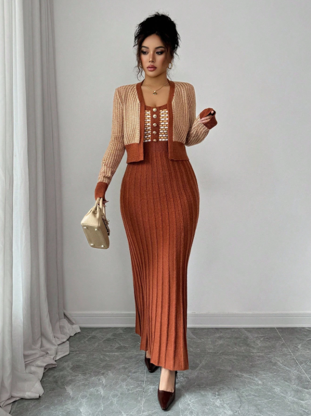 Intricately Fashioned Knit Suit