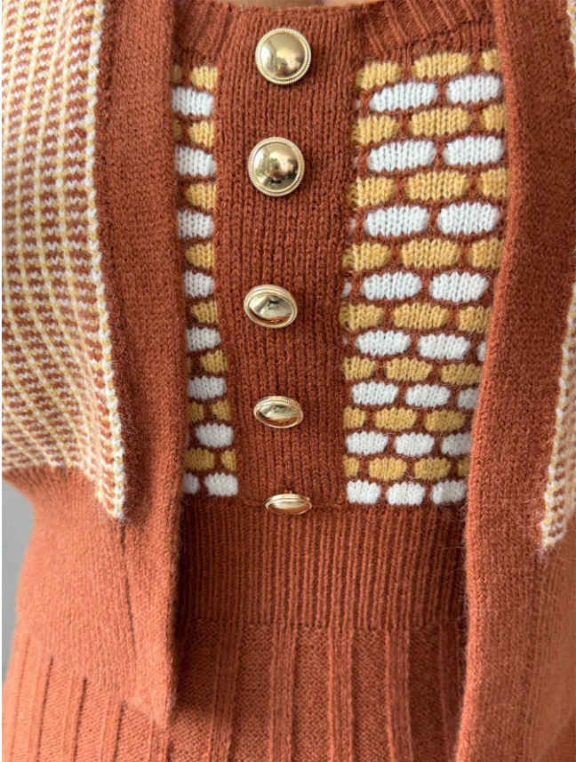 Intricately Fashioned Knit Suit