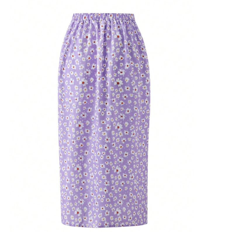 Pleasantly Floral Midi Skirt (Plus Size)