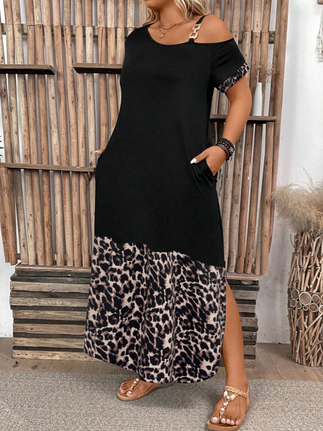 Embellished Shoulder Dress Plus