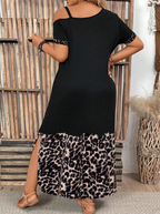 Embellished Shoulder Dress Plus