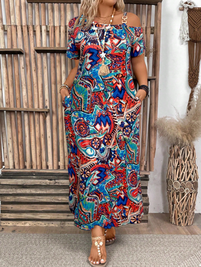 Embellished Shoulder Dress Plus