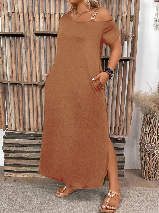 Embellished Shoulder Dress Plus