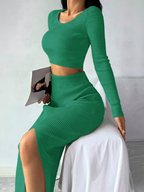 High Style Sweater Top and Skirt