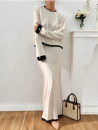 Softly Draped Knit Skirt and Top