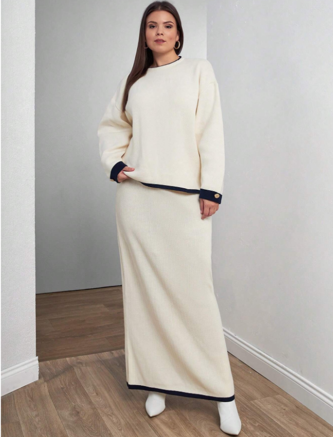 Softly Draped Knit Skirt and Top