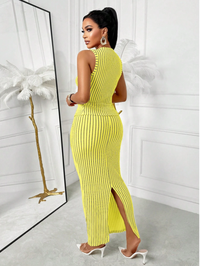 Into Sleek Stripes Top and Bottom