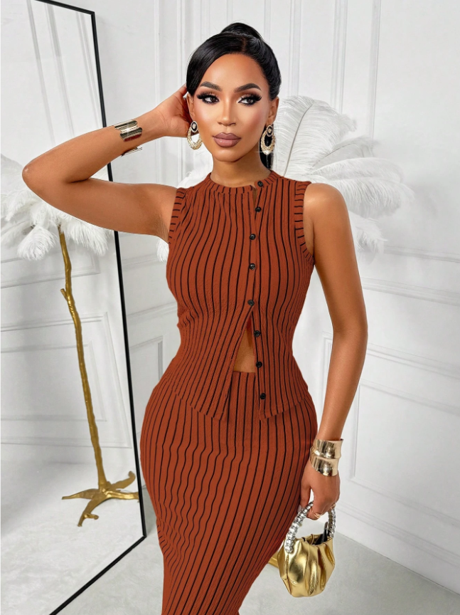 Into Sleek Stripes Top and Bottom