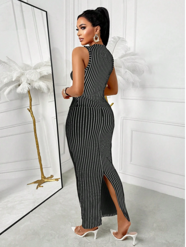 Into Sleek Stripes Top and Bottom