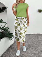 Flower Skirt & Tshirt OOTD