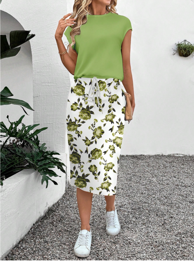 Flower Skirt & Tshirt OOTD
