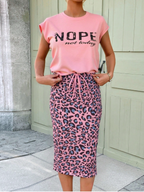 Graphic Tee and Skirt with Prints