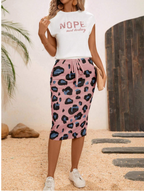 Graphic Tee and Skirt with Prints