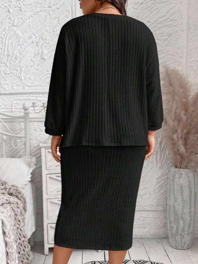 Sleek Plus Size Long Sleeve Cozy Set