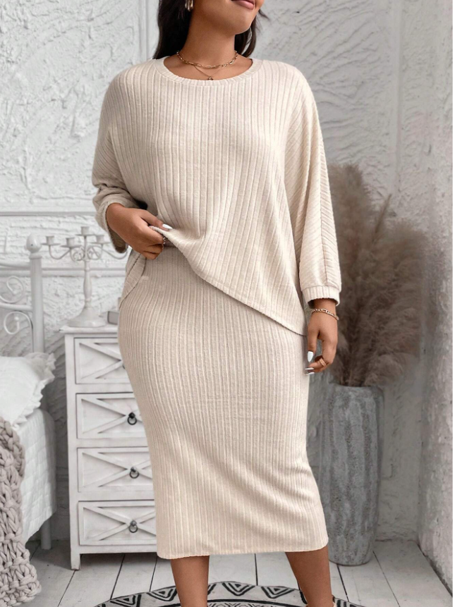 Sleek Plus Size Long Sleeve Cozy Set
