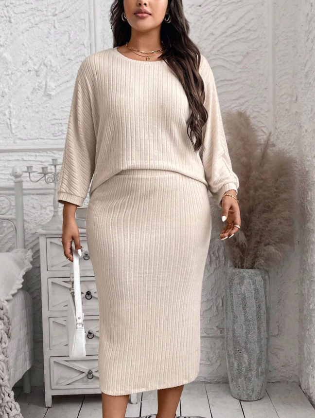 Sleek Plus Size Long Sleeve Cozy Set