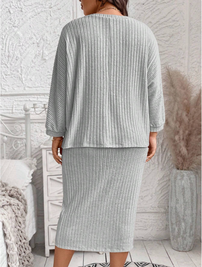 Sleek Plus Size Long Sleeve Cozy Set