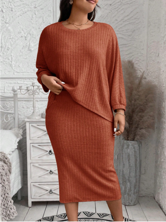 Sleek Plus Size Long Sleeve Cozy Set