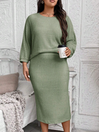 Sleek Plus Size Long Sleeve Cozy Set