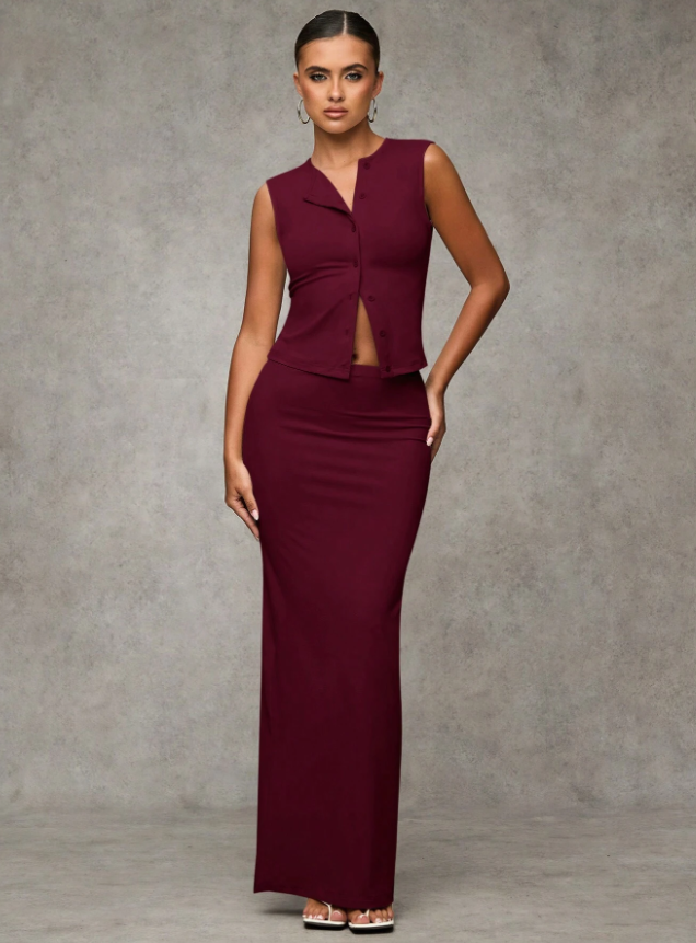 Sleek & Sophisticated Vest Top and Skirt