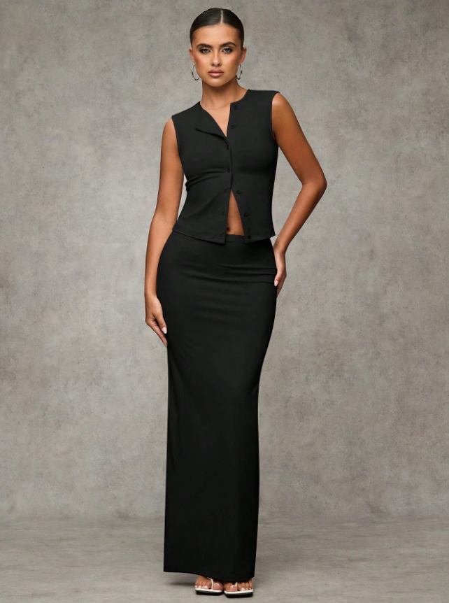 Sleek & Sophisticated Vest Top and Skirt