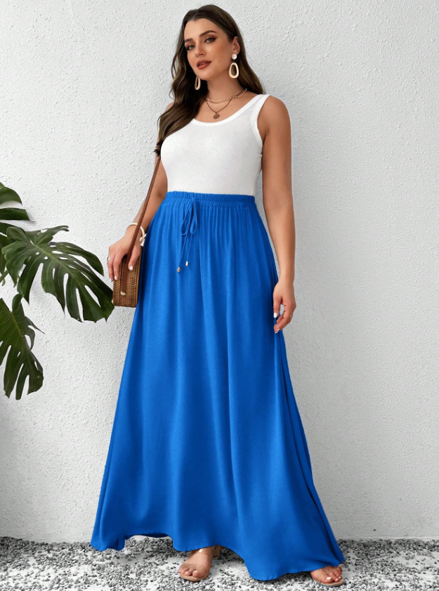 Jewel Color Tone Skirt PLUS