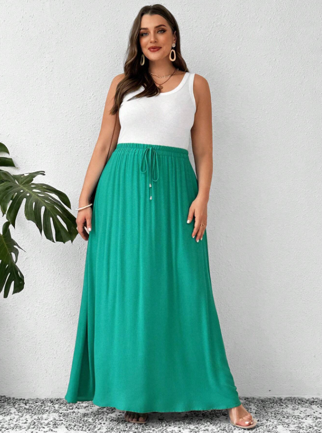 Jewel Color Tone Skirt PLUS