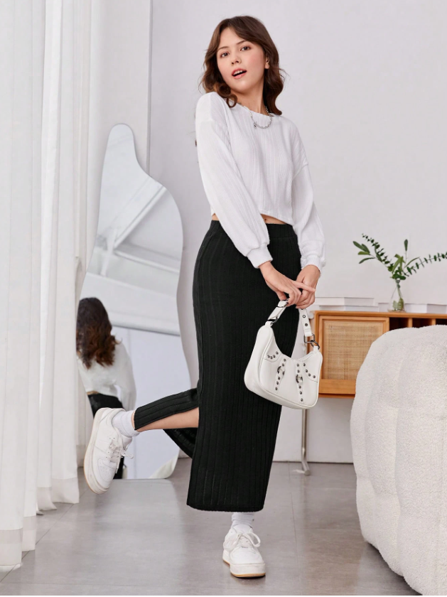 Basic Slim Stretch Skirt GIRLS