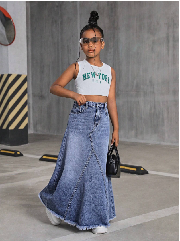 Denim Jean Designer Skirt
