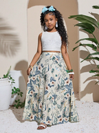 Floral Skirt & Sleeveless Top OOTD