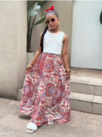 Floral Skirt & Sleeveless Top OOTD