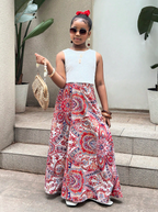 Floral Skirt & Sleeveless Top OOTD