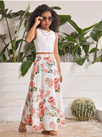 Floral Skirt & Sleeveless Top OOTD