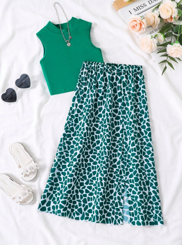 Lots of Pretty Prints Skirt & Basic Top