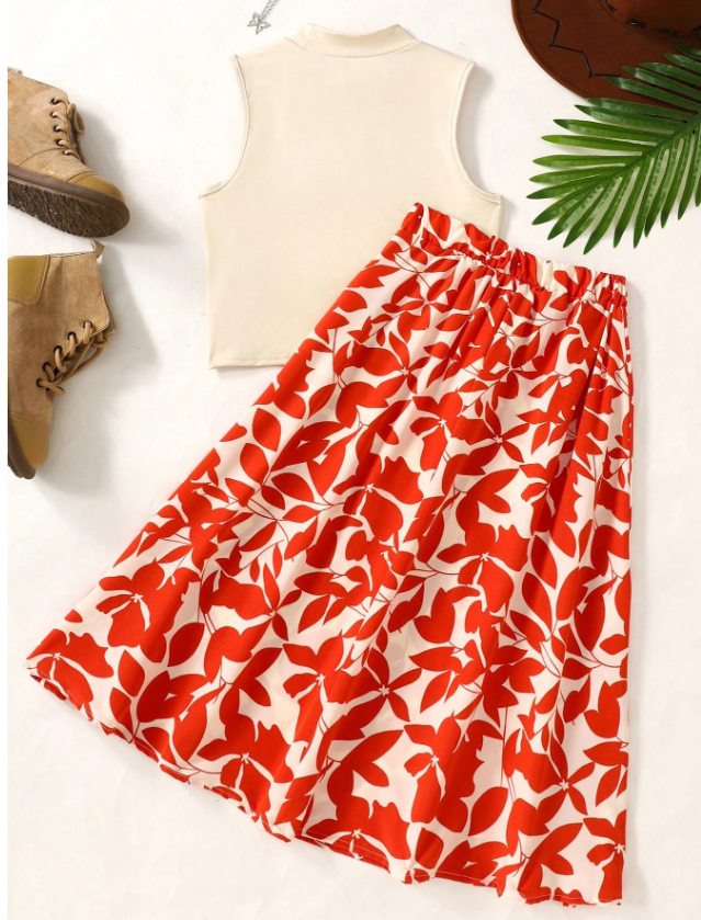 Lots of Pretty Prints Skirt & Basic Top