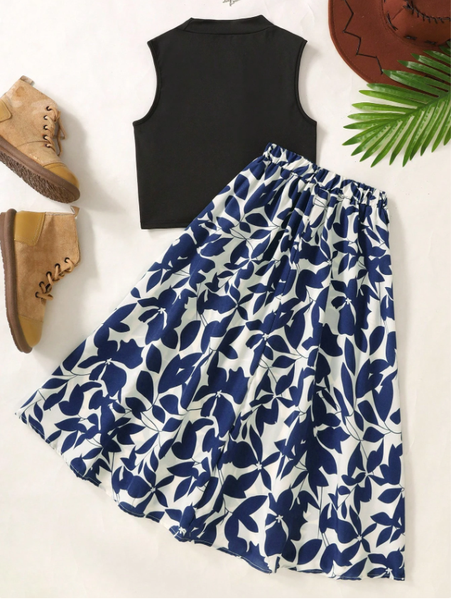 Lots of Pretty Prints Skirt & Basic Top