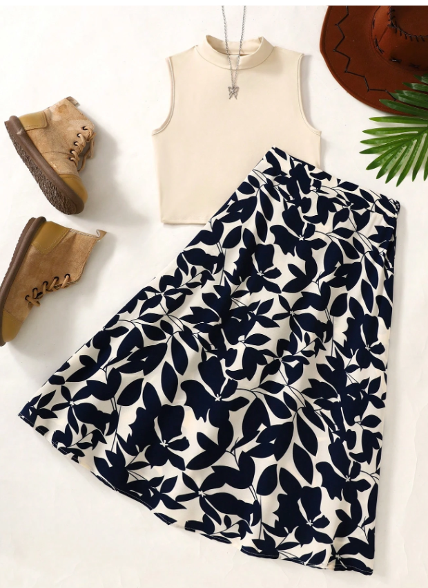 Lots of Pretty Prints Skirt & Basic Top