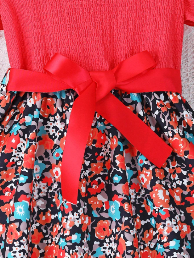 Floral Dress and Ruffle Sleeves GIRLS